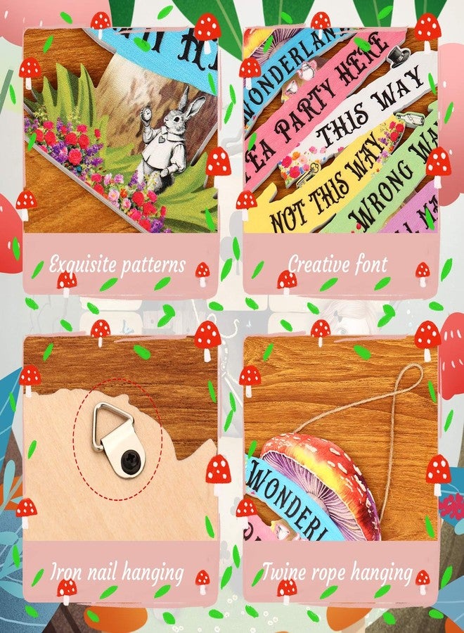 KOYILTD Alice in Wonderland Party Decoration Welcome to Wonderland Directional Arrows Wooden Sign Wonderland Princess Birthday Decorations Vintage Arrow Sign Room Decorv (Vintage) - Image 4